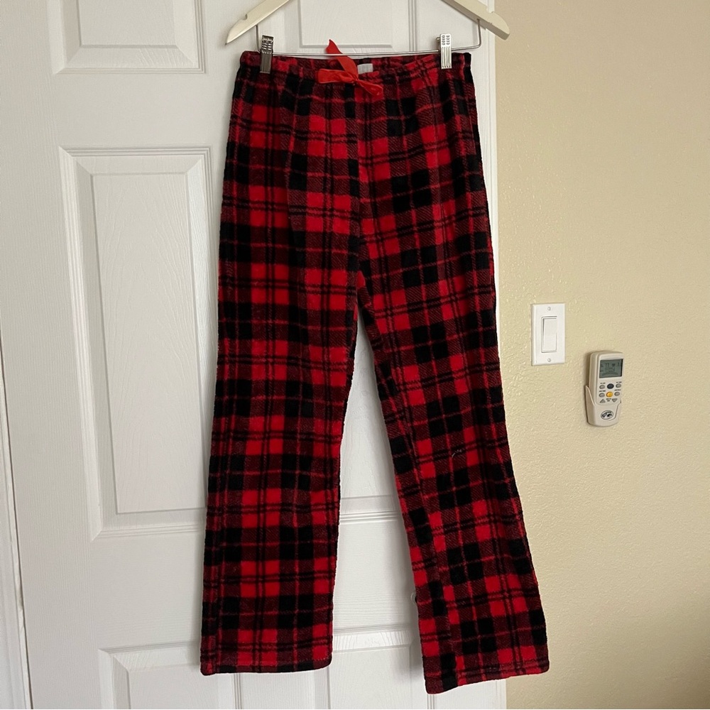 Red and Black Plaid Pajama Pants